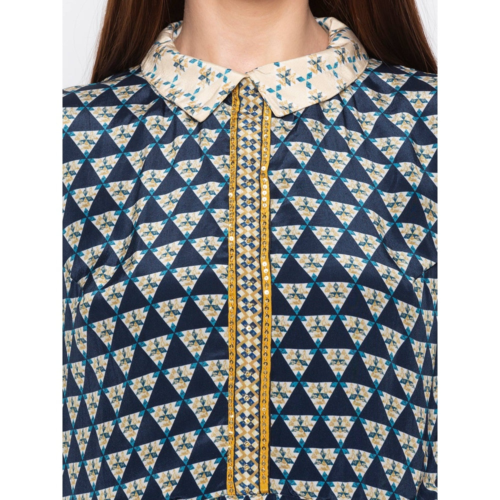 Soup by Sougat Paul Multicolor Collar Neck Dress - Customisable