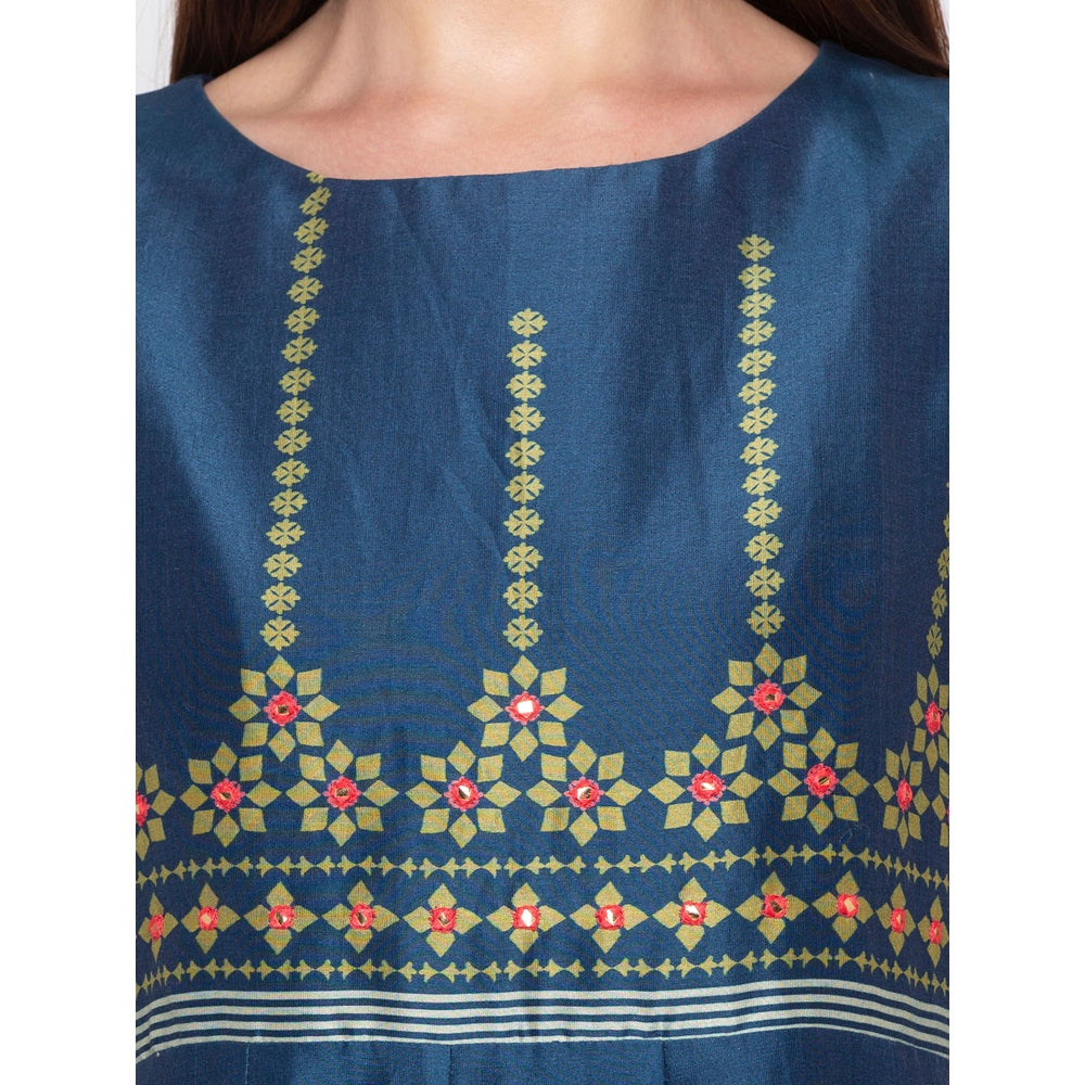 Soup by Sougat Paul Teal Printed Maxi Dress - Customisable