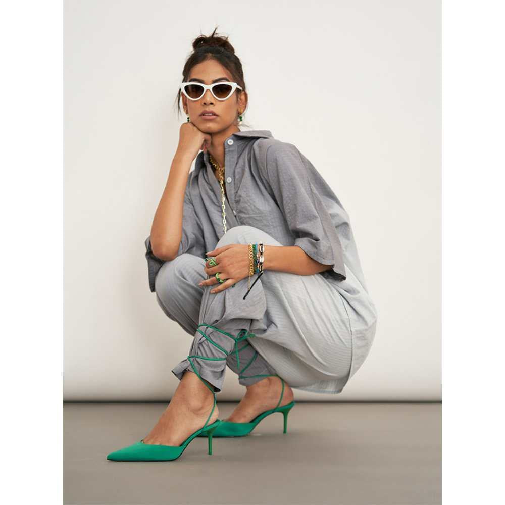 SPACE Tsuki Co Ord Set Wan Grey (Set of 2)