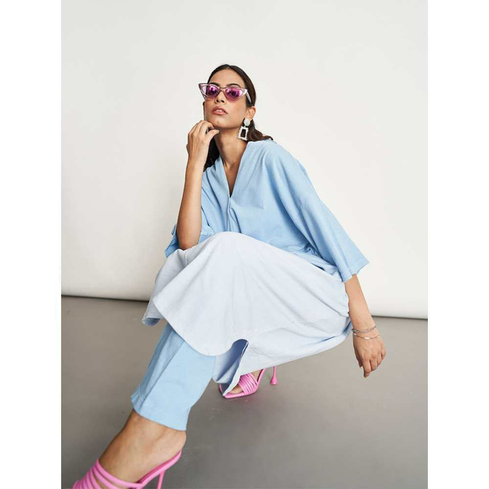 SPACE Thia Kimono Co Ord Set Starlight Blue (Set of 2)