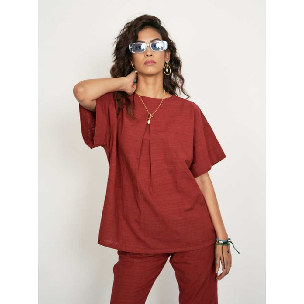 SPACE Scarlet Co Ord Set Burgundy (Set of 2)