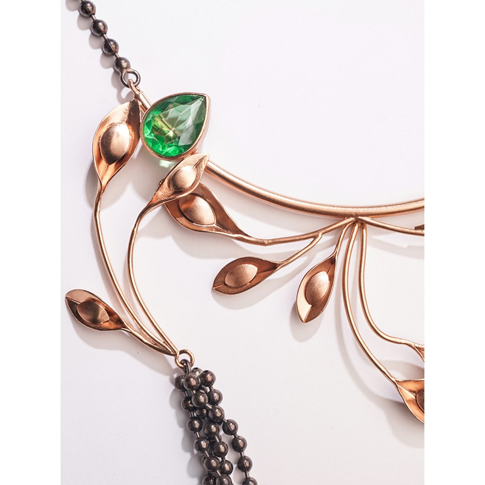 Suhani Pittie Ivys Lament Black Beaded Gold Necklace