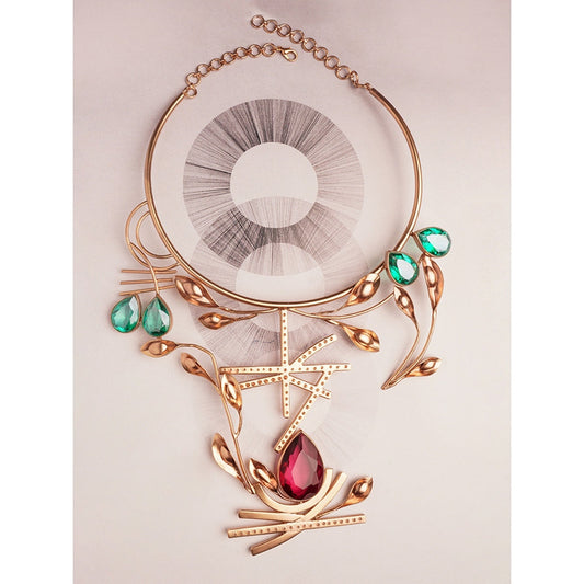 Suhani Pittie Bordeaux By The Sea Crystal Neckpiece