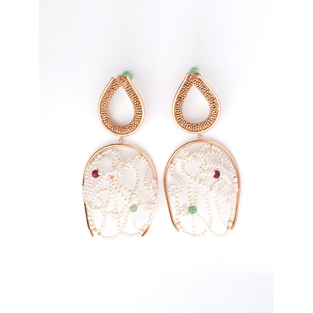 Suhani Pittie Pearl Cloud Gold Plated Earrings