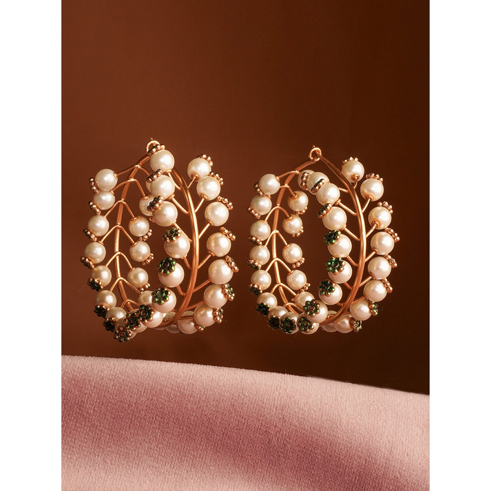 Suhani Pittie Pearlescent Trees Gold Plated Hoop Earrings