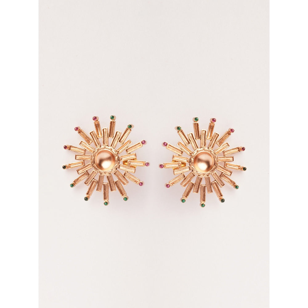 Suhani Pittie Sun Burst Gold Plated Stud Earrings