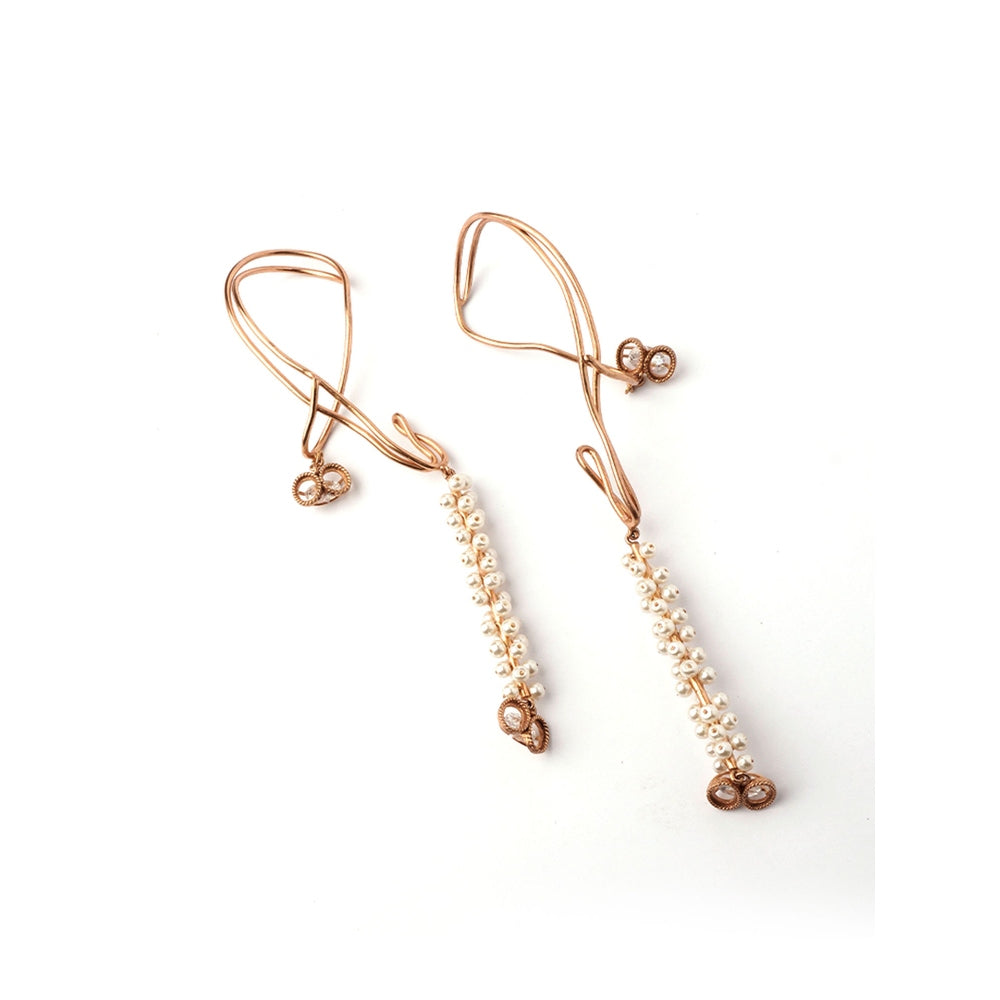 Suhani Pittie Lunar Dew Gold Plated Pearl Ear Cuffs