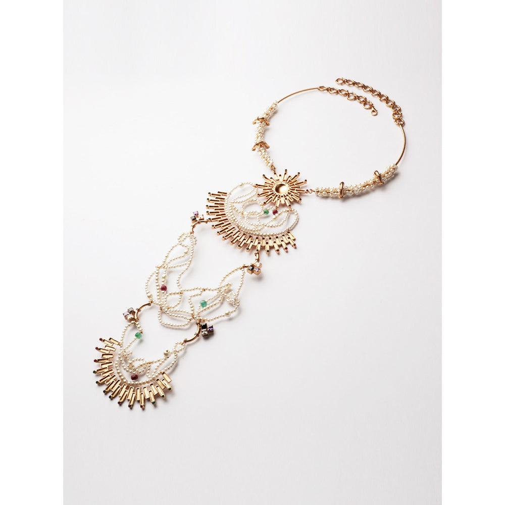 Suhani Pittie Sun Burst Gold Plated Necklace