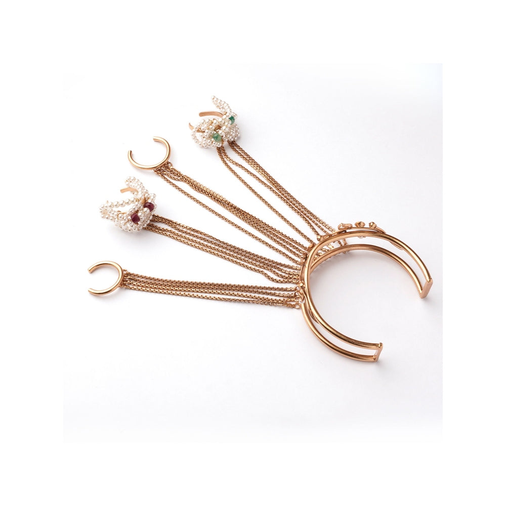 Suhani Pittie Atomic Storm Gold Plated Haath Phool Cuff