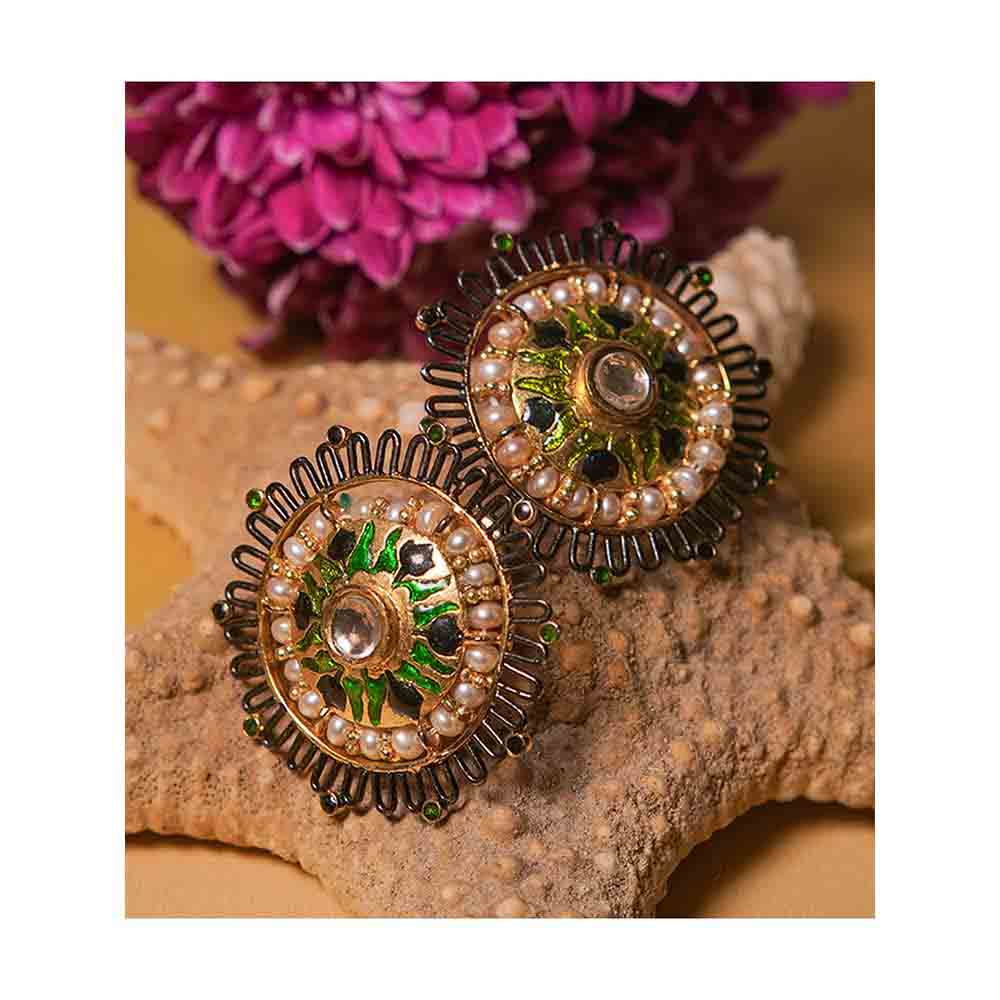 Tanvi Garg Fleur Imperial Double Stone Studs
