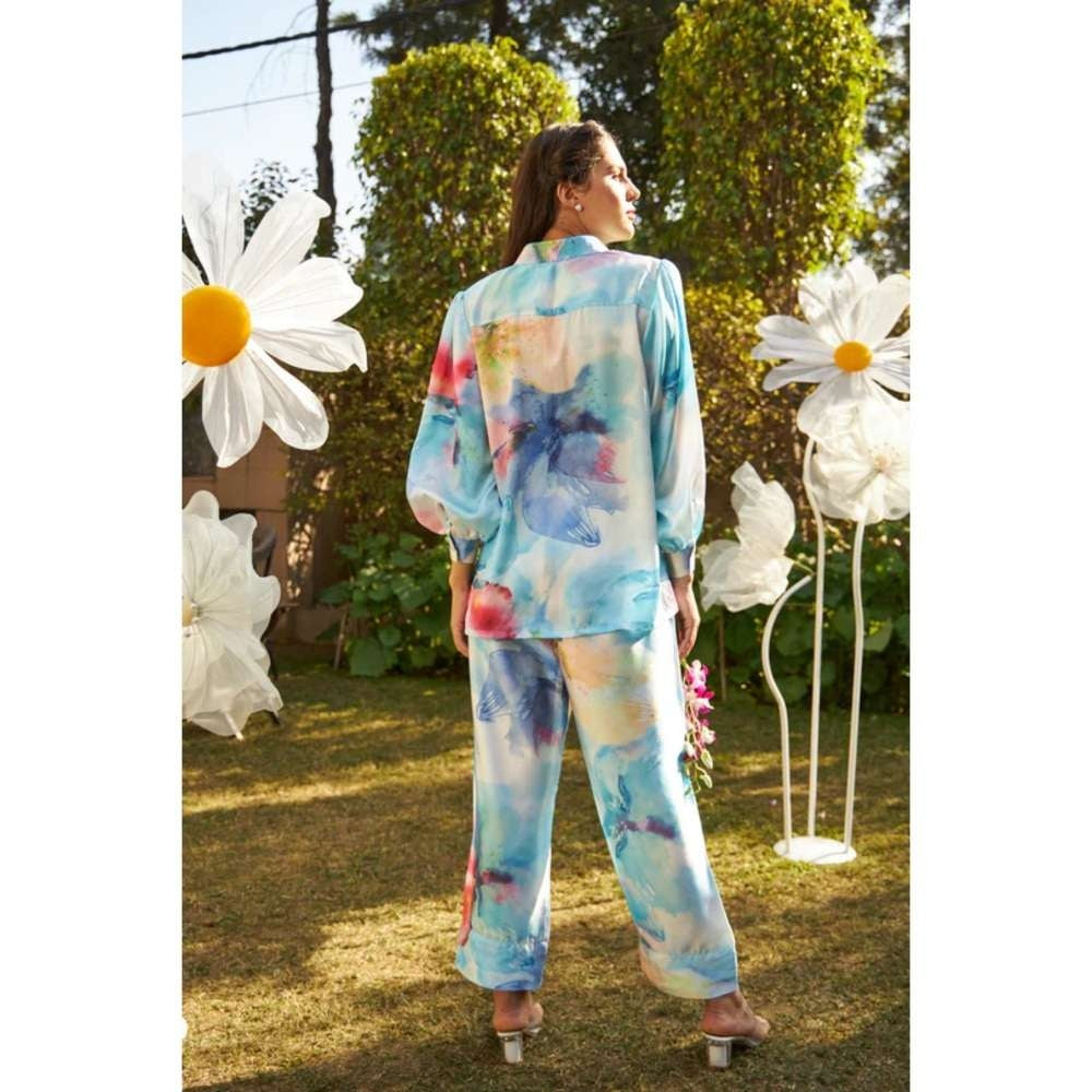 TASUVURE Sicily Satin Co-Ord Electric Blue (Set of 2)