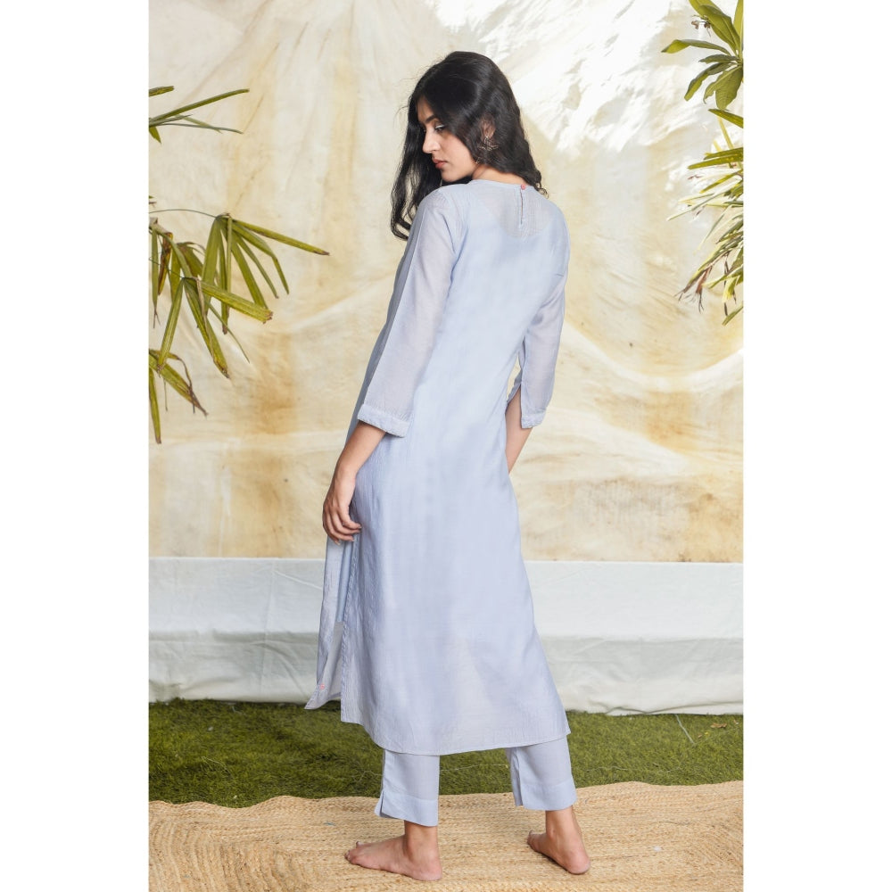 Tatwa Designs Midnight Blue Cyprus Kurta (Set of 3)