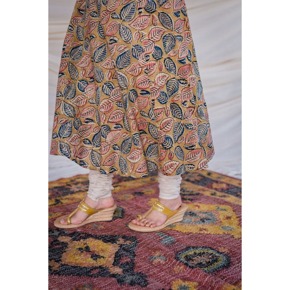 The Indian Ethnic Co. Kalamkari Cotton Yellow Kurta