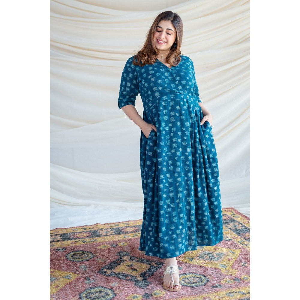 The Indian Ethnic Co. Indigo Slub Cotton Dress