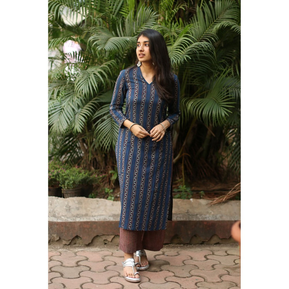 The Indian Ethnic Co. Ajrakh Checks Brown Palazzo