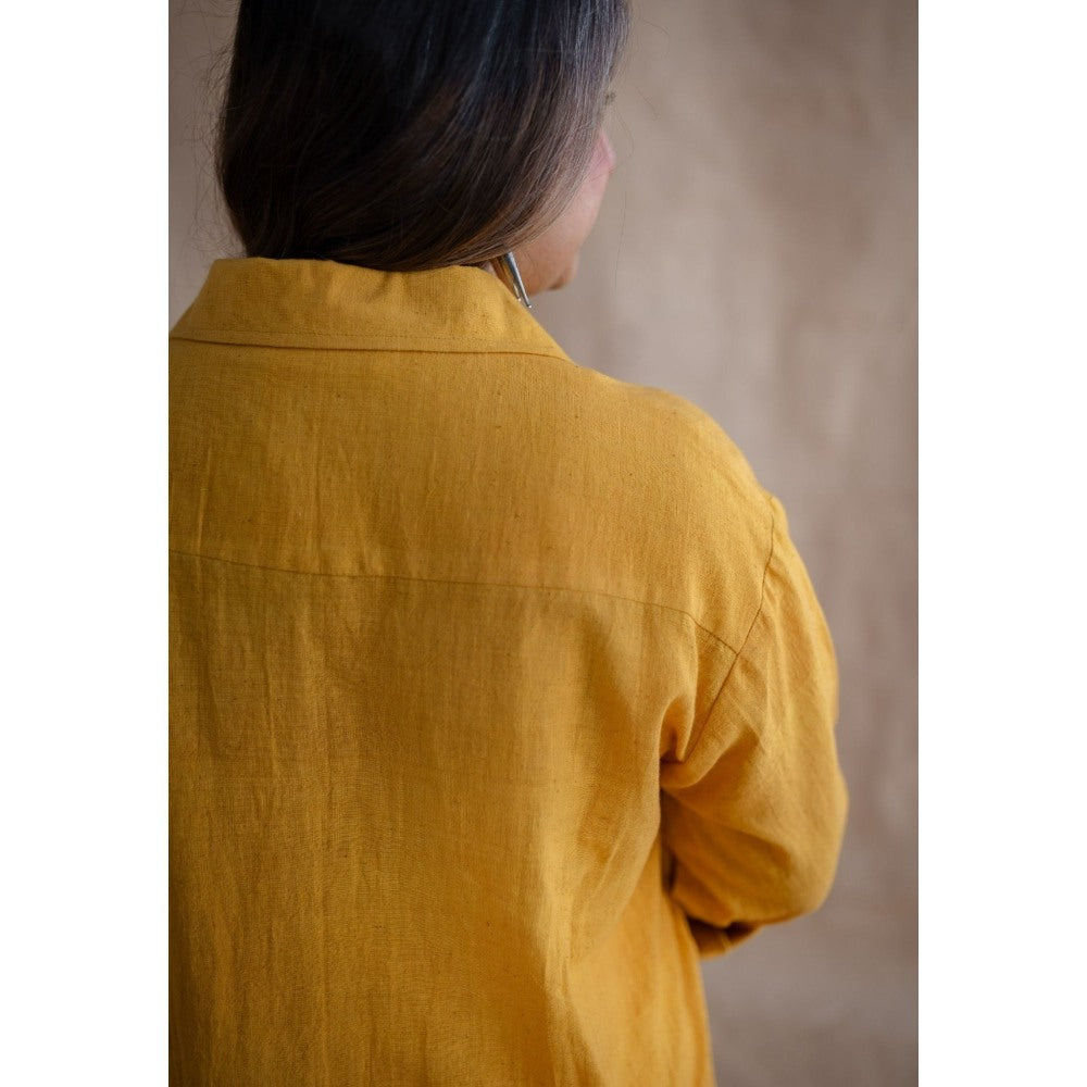 The Indian Ethnic Co. Tieco Dyeverse - Yellow Kala Cotton Co-Ords (Set of 2)