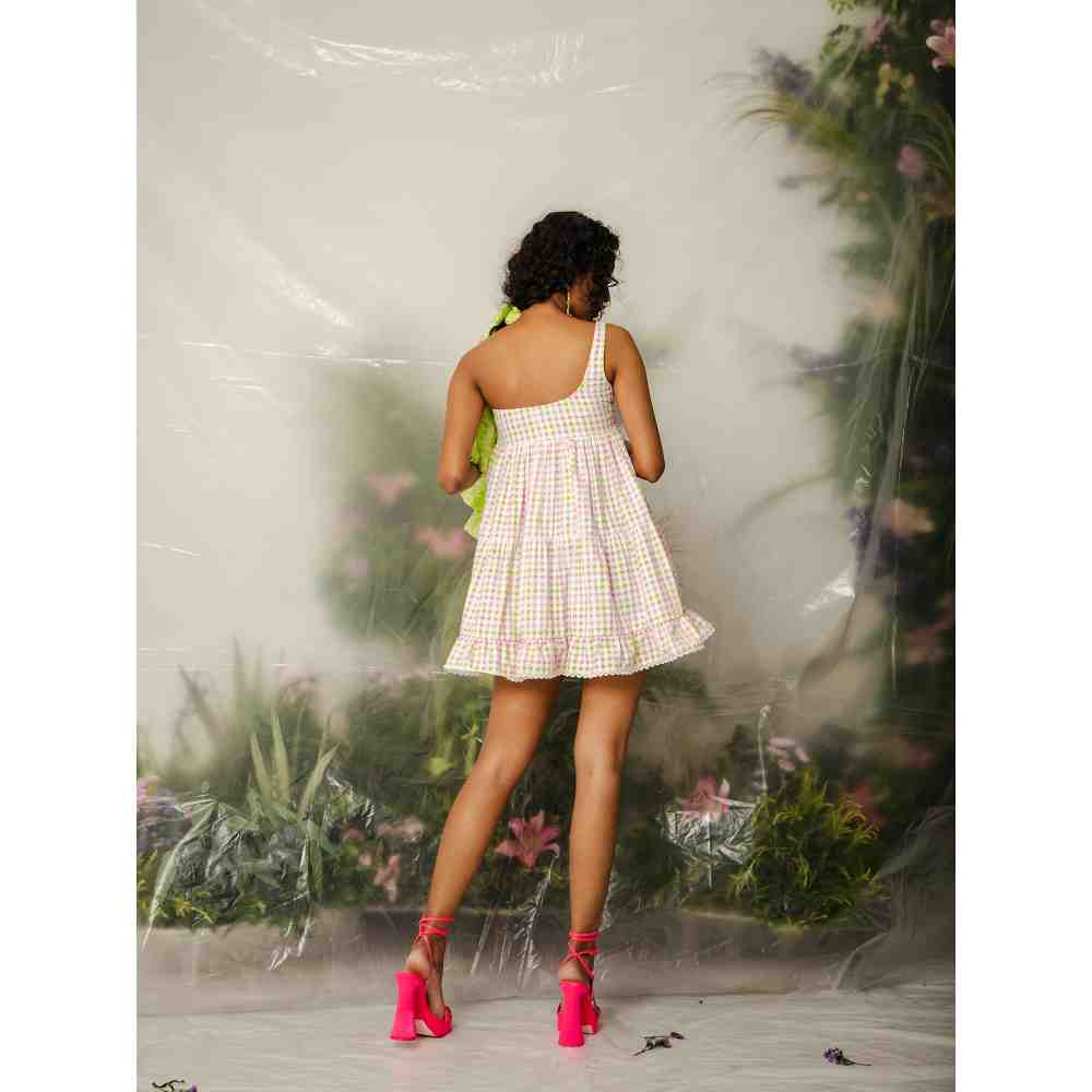 THE IASO Multi-Color Cherie One Shoulder Mini Dress