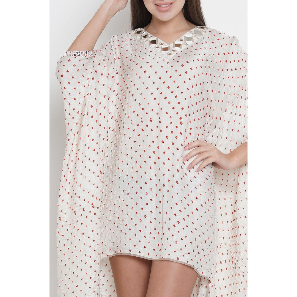 Twenty Nine Bandhani Slit Sleeves Kaftan Cape