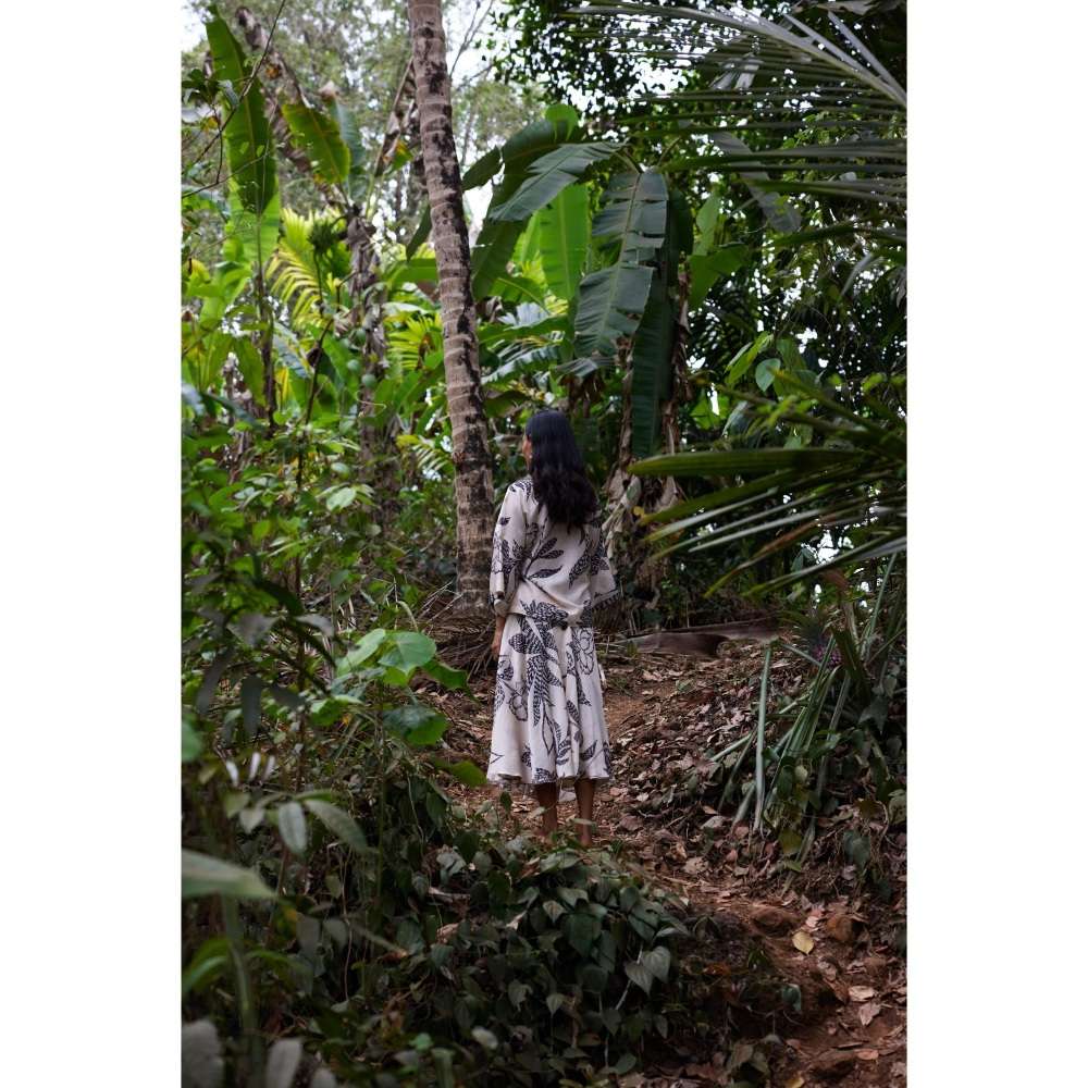 Twinkle Hanspal Boxy Shirt with Contrast Bow Paired with an Umbrella Skirt (Set of 2)