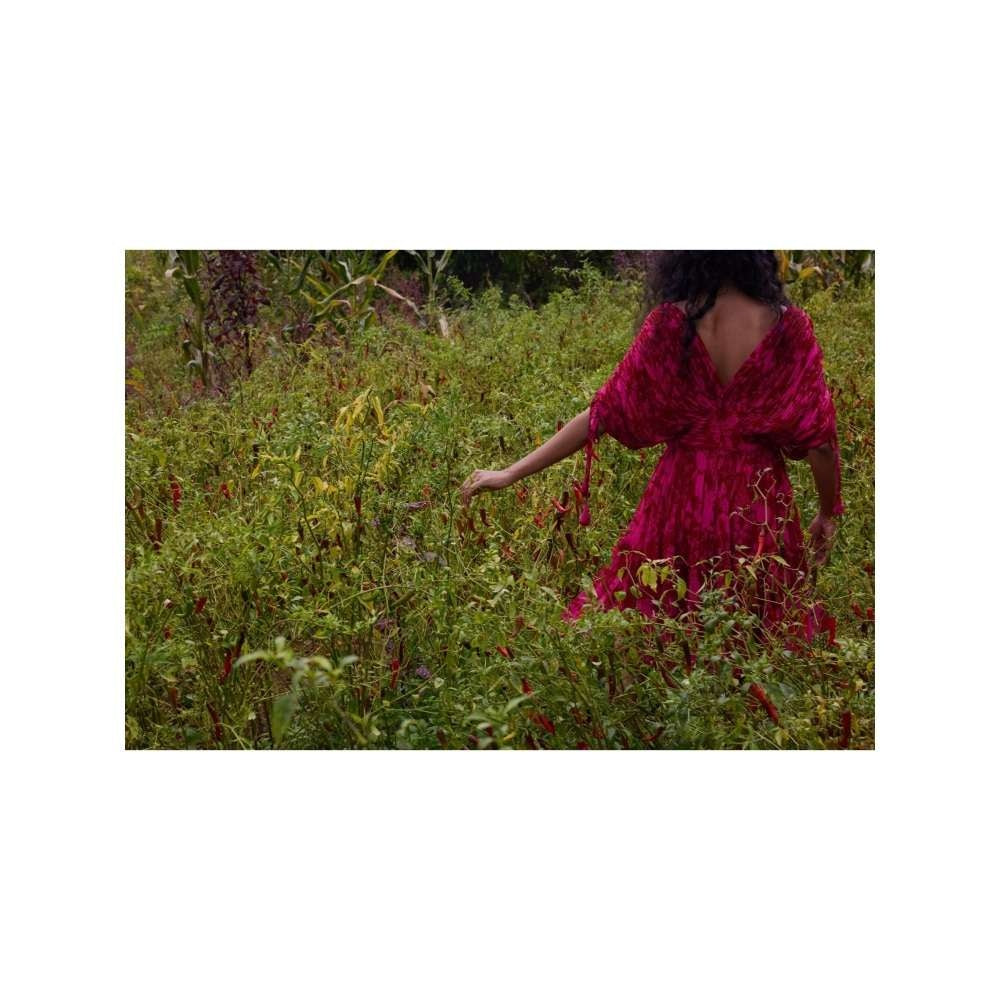 Twinkle Hanspal Micro-Pleated Printed Short Dress