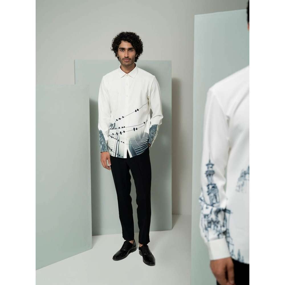 Varun Chakkilam Skyscraper White And Grey Shirt