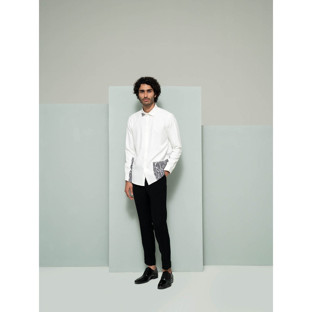 Varun Chakkilam White Printed Block Shirt