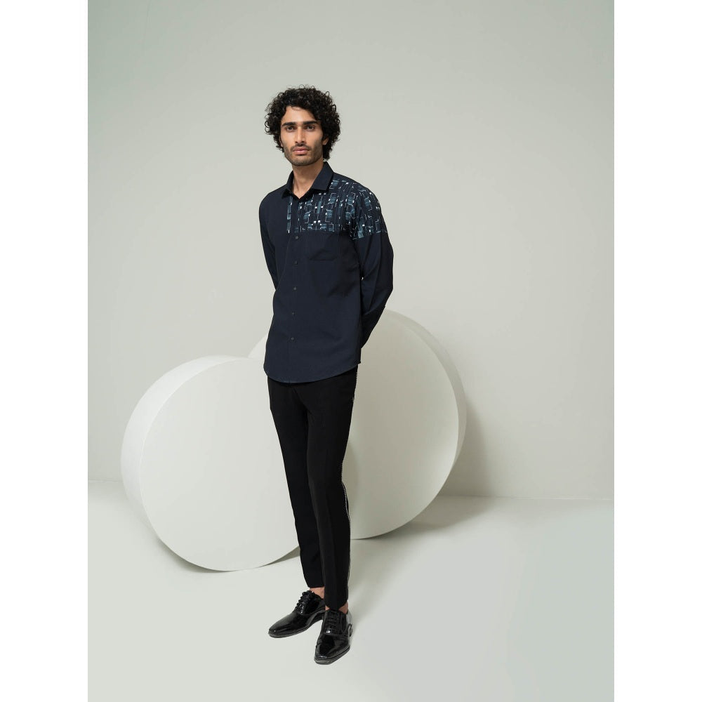 Varun Chakkilam Black Diffused Block Shirt