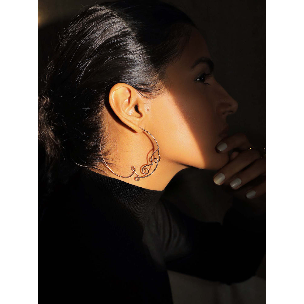 VARNIKA ARORA Flaccid- 22K Silver Plated Love Hoops Earrings