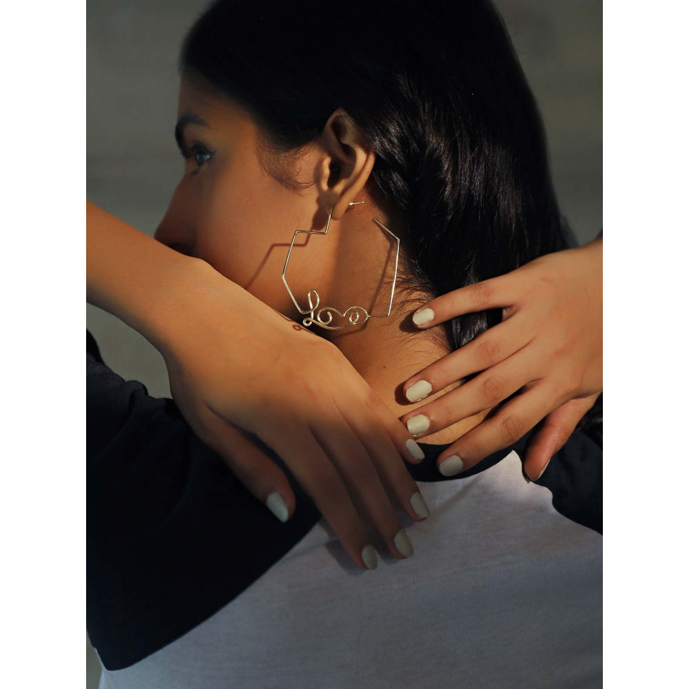 VARNIKA ARORA Flaccid- 22K Gold Plated Love Hoops Earrings