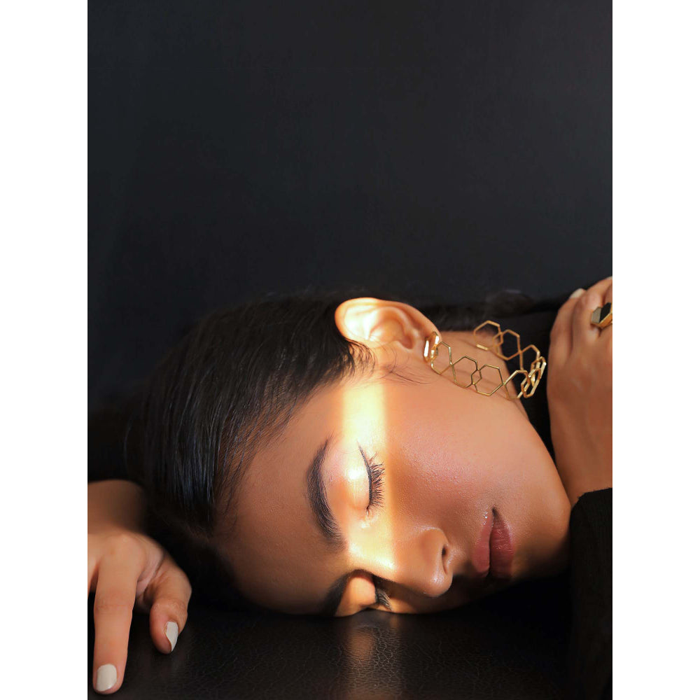 VARNIKA ARORA Splice- 22K Gold Plated Heart Earrings Hoops