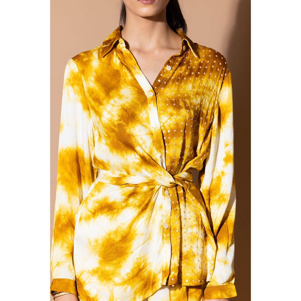 Zeefaa Mustard Wrap Shirt