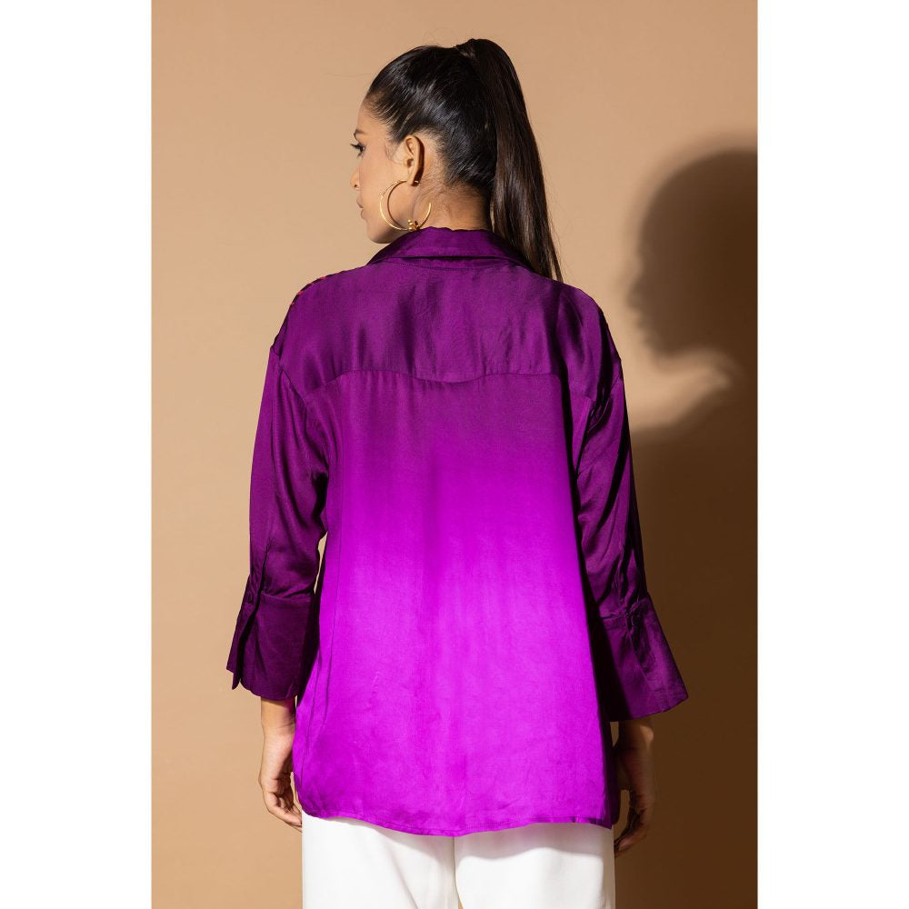 Zeefaa Southern Lights with Purple Stars Shirt