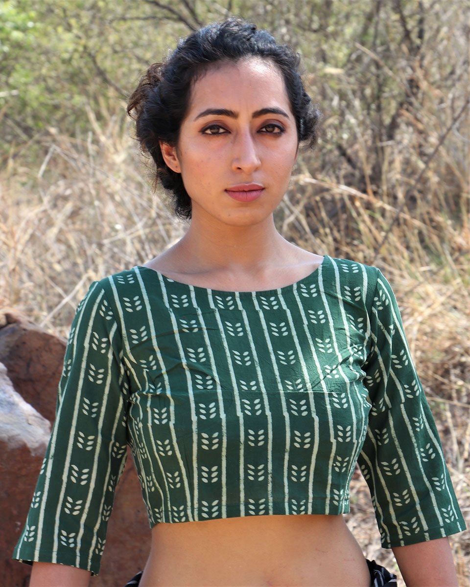 Chidiyaa Green Cotton Blouse