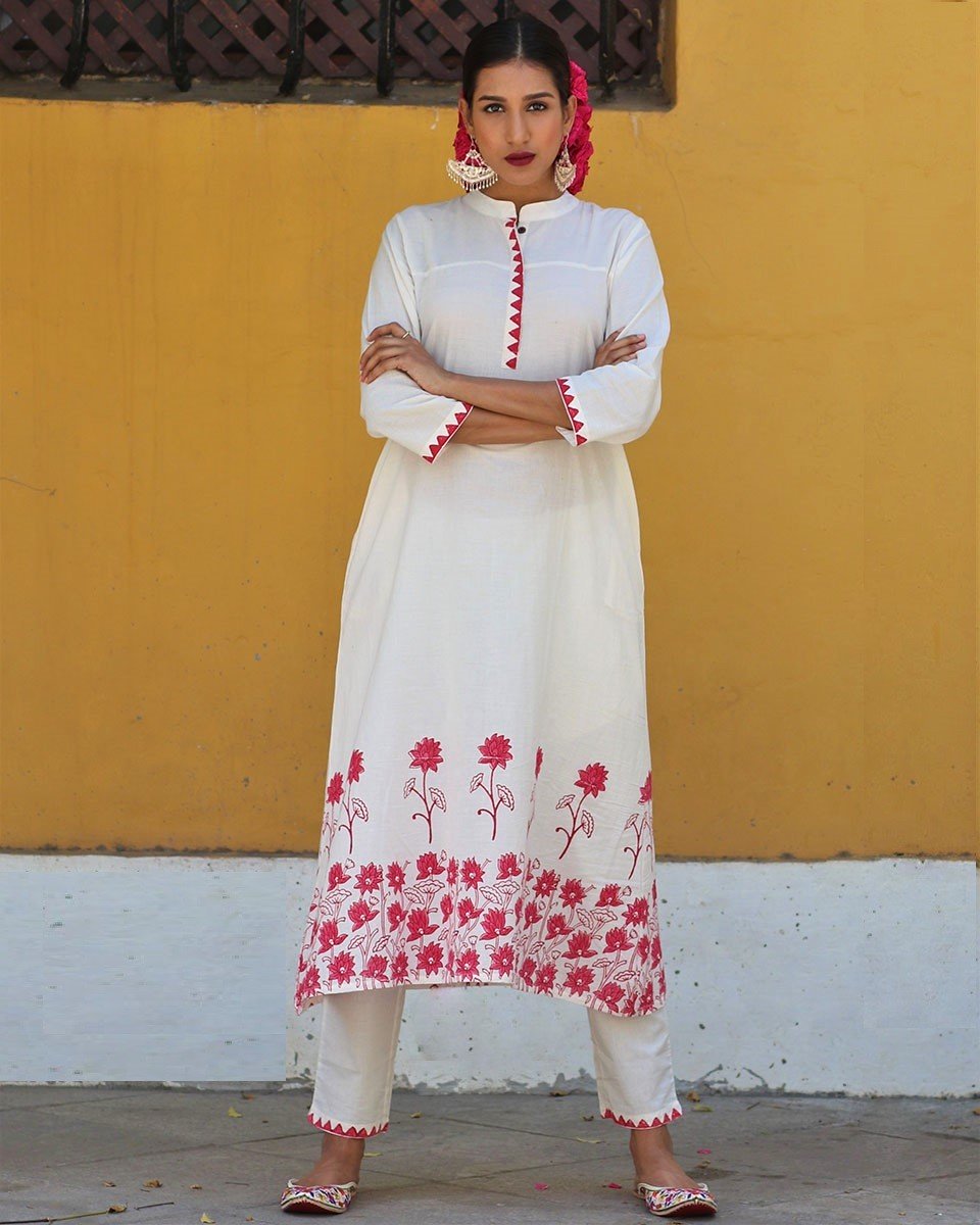 Chidiyaa Ivory Cotton Pant