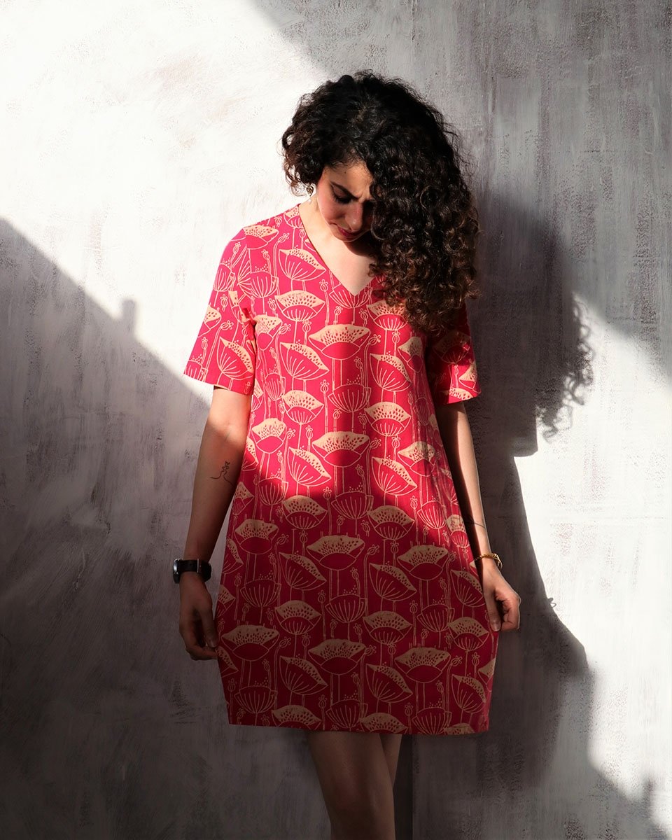 Rani blockprinted cotton shift dress