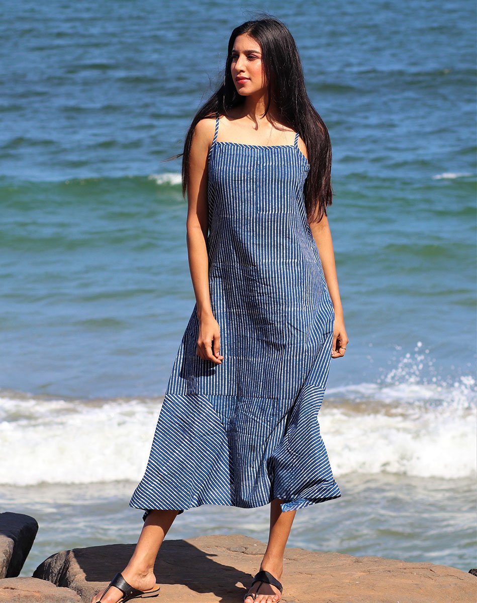 Chidiyaa Blue Cotton Dress