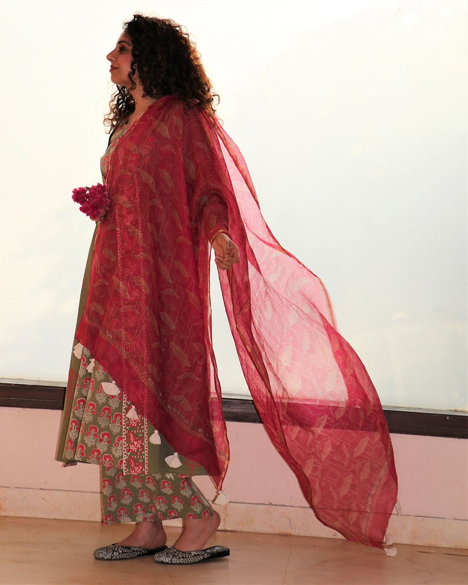 RANI KOTA SILK BLOCKPRINTED DUPATTA