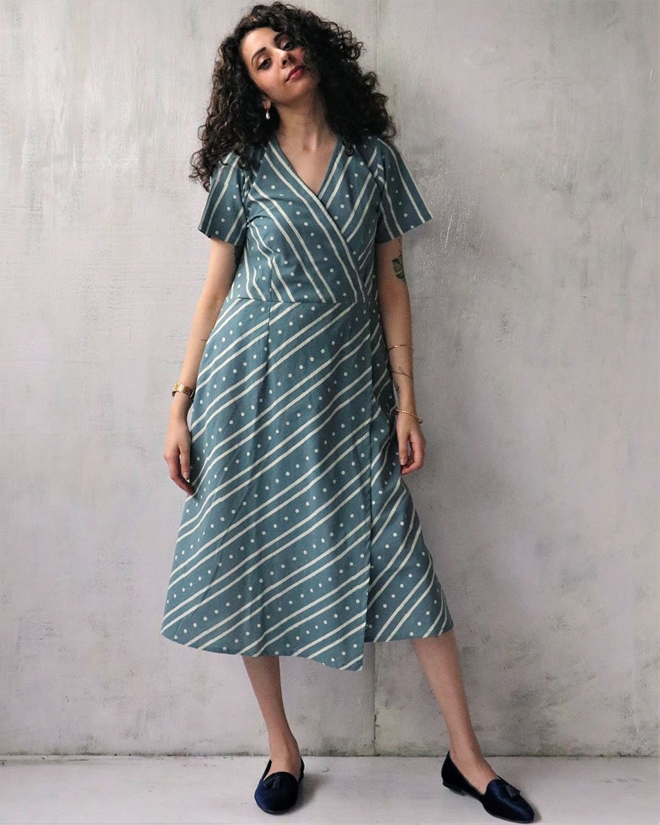 Chidiyaa Blue Cotton Dress
