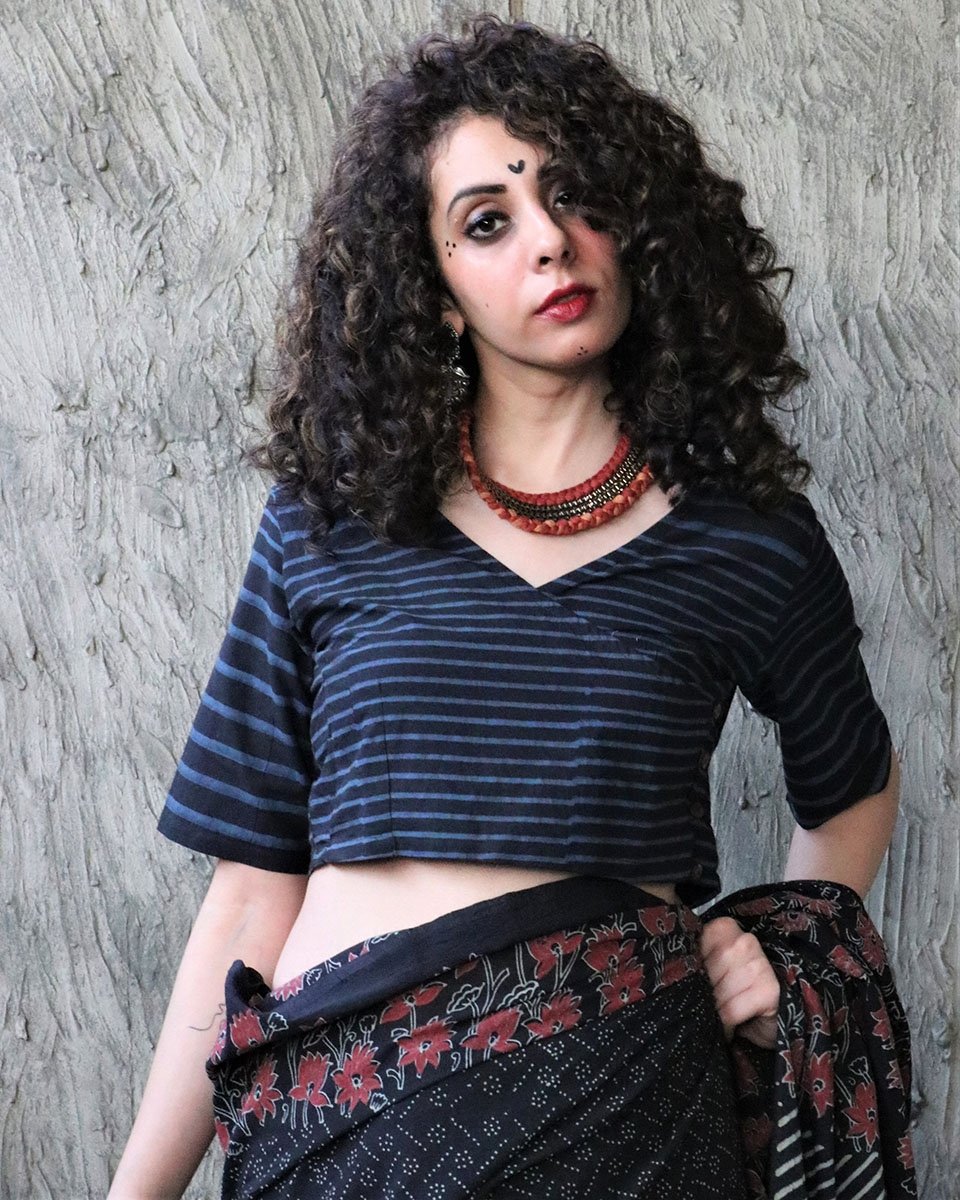 Chidiyaa Black Cotton Blouse