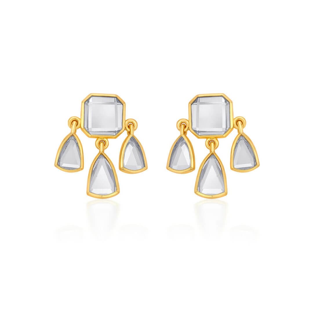 Seher Statement Mirror Studs - Isharya | Modern Indian Jewelry