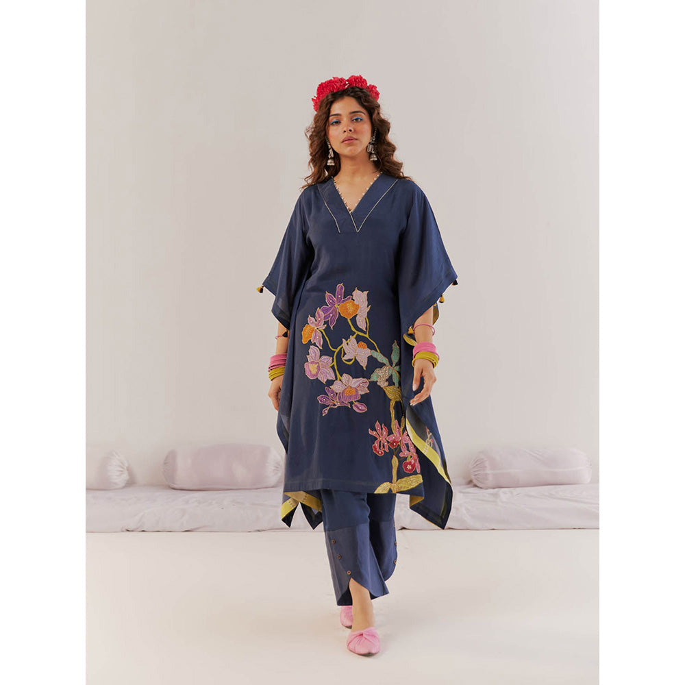 172 Threads Midnight Blue Kaftan & Pant (Set of 2)