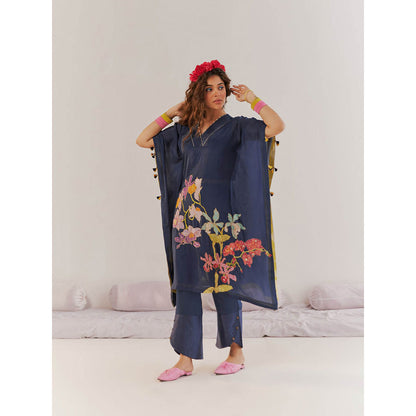 172 Threads Midnight Blue Kaftan & Pant (Set of 2)