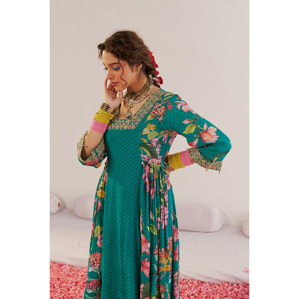 172 Threads Botanical Bliss Anarkali Kurta Pant & Dupatta (Set of 3)