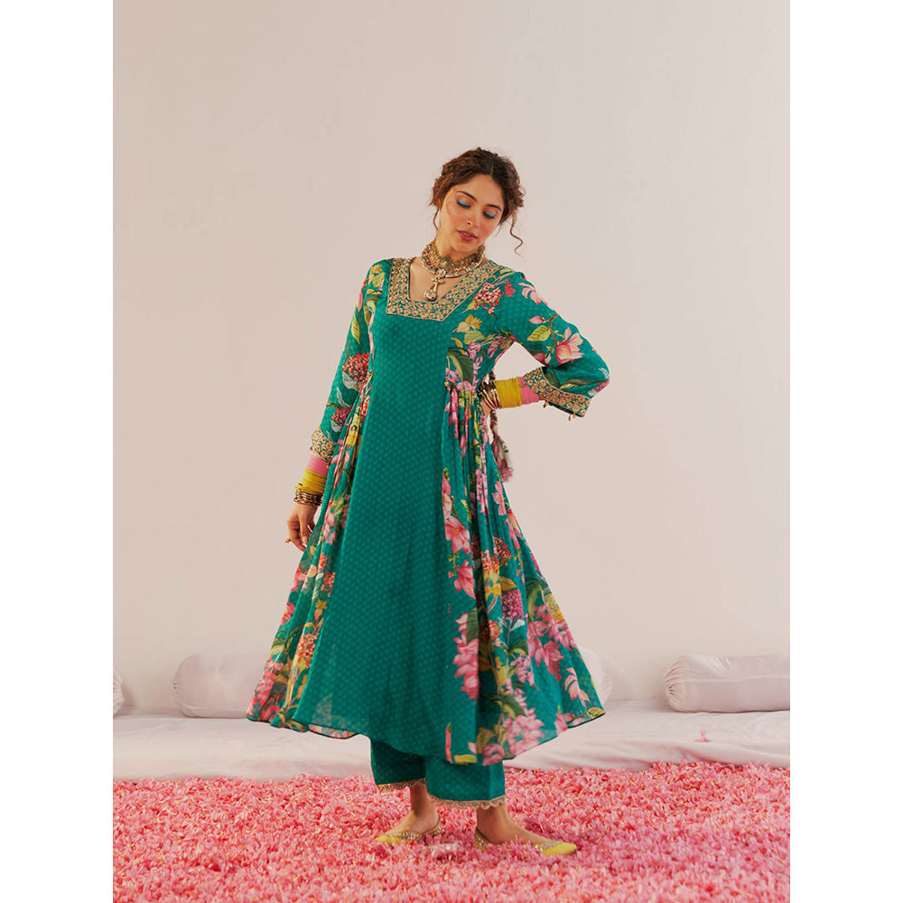 172 Threads Botanical Bliss Anarkali Kurta Pant & Dupatta (Set of 3)