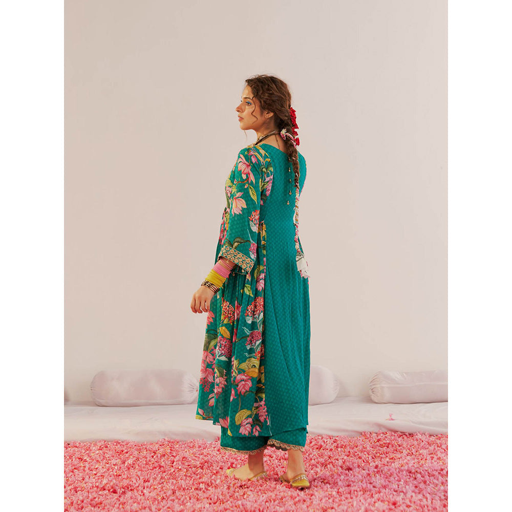 172 Threads Botanical Bliss Anarkali Kurta Pant & Dupatta (Set of 3)