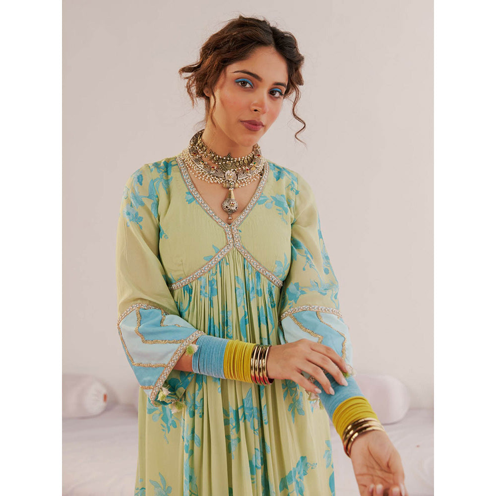 172 Threads Sea-Green Kurta Pant & Dupatta (Set of 3)