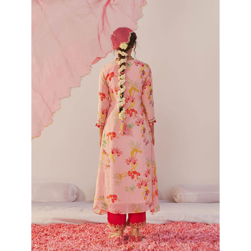 172 Threads Nude Pink Kurta Pant & Dupatta (Set of 3)