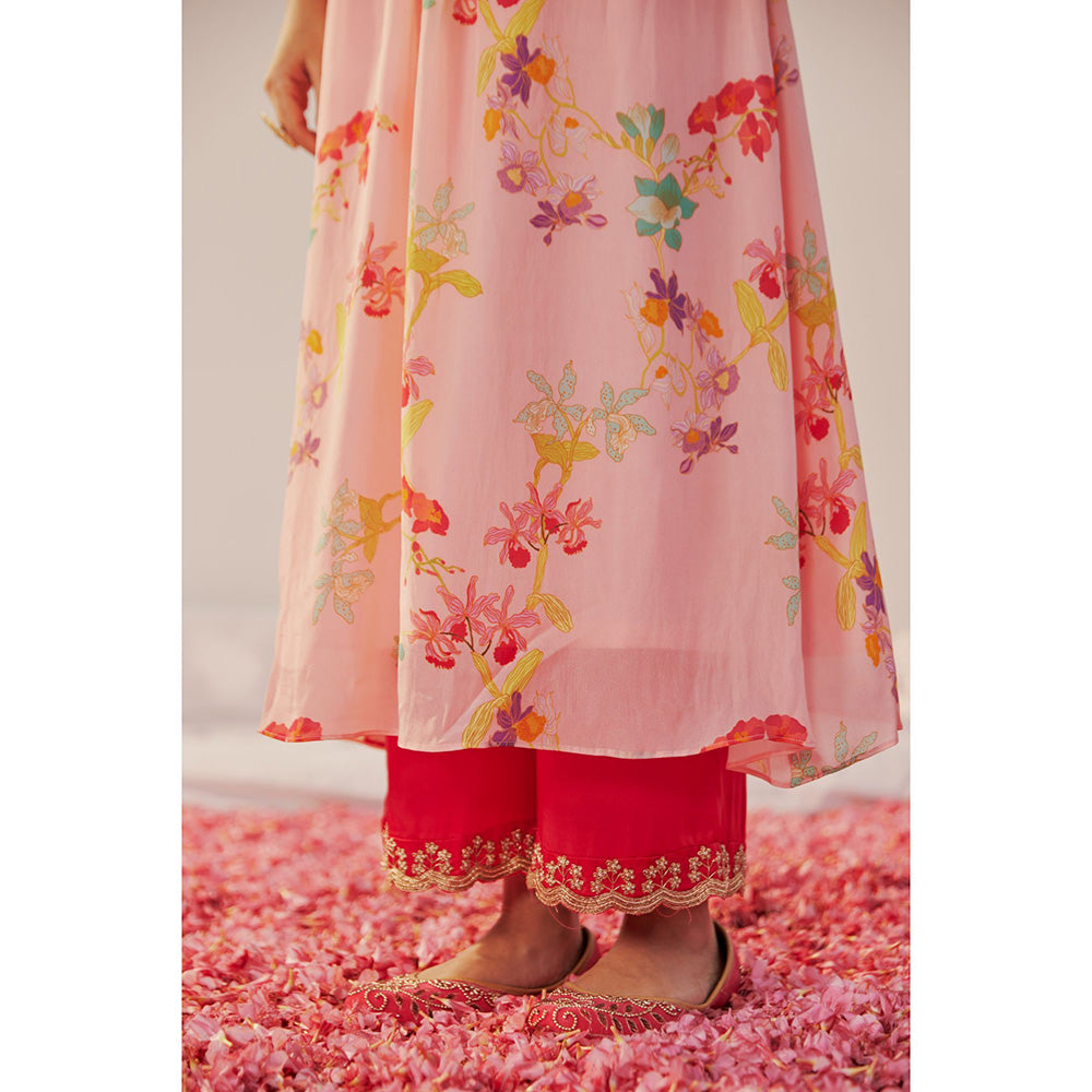 172 Threads Nude Pink Kurta Pant & Dupatta (Set of 3)