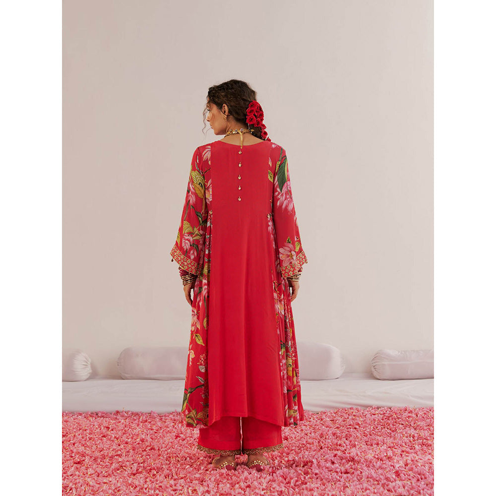 172 Threads Pink Bloom Kurta Pant & Dupatta (Set of 3)