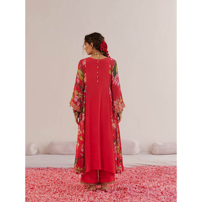 172 Threads Pink Bloom Kurta Pant & Dupatta (Set of 3)